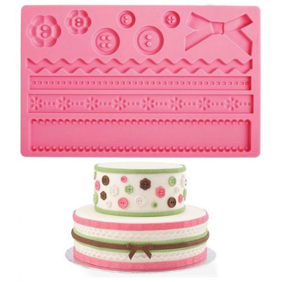 Cute Button, Bow & Ribbon Mould